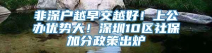 非深户越早交越好！上公办优势大！深圳10区社保加分政策出炉