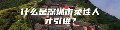 什么是深圳市柔性人才引进？