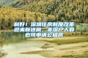 利好！深圳住房制度改革迎来新进展，非深户人群也可申请公租房