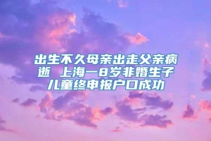 出生不久母亲出走父亲病逝 上海一8岁非婚生子儿童终申报户口成功