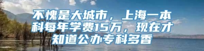 不愧是大城市，上海一本科每年学费15万，现在才知道公办专科多香