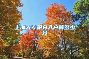 上海大专积分入户算多少分