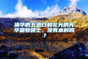 清华的五道口和北大的光华是收硕士，没有本科吗？