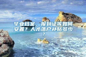 毕业档案、报到证等如何安置？人才落户补贴多少？