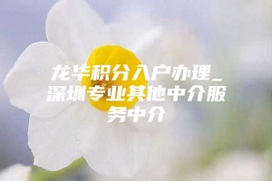 龙华积分入户办理_深圳专业其他中介服务中介