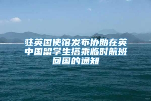 驻英国使馆发布协助在英中国留学生搭乘临时航班回国的通知