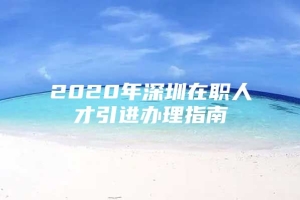 2020年深圳在职人才引进办理指南