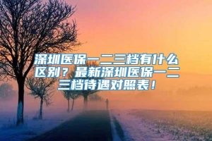 深圳医保一二三档有什么区别？最新深圳医保一二三档待遇对照表！