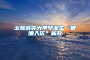 玉林落实大学毕业生“带编入伍”新政