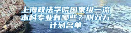 上海政法学院国家级一流本科专业有哪些？附双万计划名单