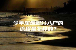 今年深圳积分入户的流程是怎样的？