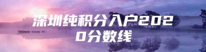 深圳纯积分入户2020分数线