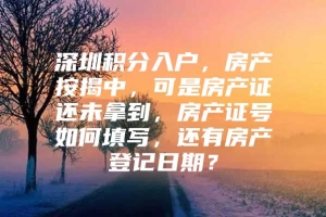 深圳积分入户，房产按揭中，可是房产证还未拿到，房产证号如何填写，还有房产登记日期？