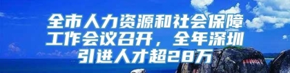 全市人力资源和社会保障工作会议召开，全年深圳引进人才超28万