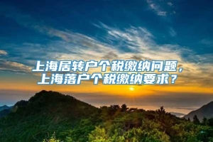 上海居转户个税缴纳问题，上海落户个税缴纳要求？