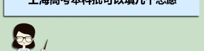 上海新高考本科批考生可以填几个志愿