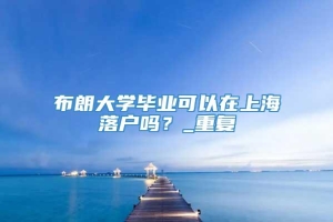 布朗大学毕业可以在上海落户吗？_重复