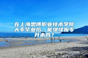 在上海思博职业技术学院大专毕业后，能继续报专升本吗？