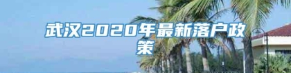 武汉2020年最新落户政策