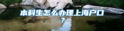 本科生怎么办理上海户口？