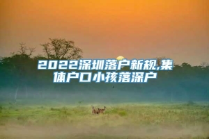 2022深圳落户新规,集体户口小孩落深户