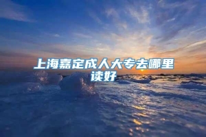 上海嘉定成人大专去哪里读好