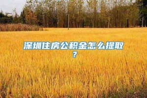 深圳住房公积金怎么提取？