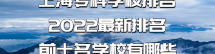 上海专科学校排名2022最新排名，前十名学校有哪些