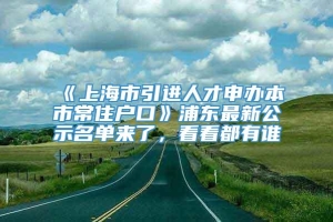 《上海市引进人才申办本市常住户口》浦东最新公示名单来了，看看都有谁