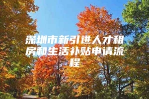 深圳市新引进人才租房和生活补贴申请流程