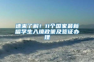 速来了解！11个国家最新留学生入境政策及签证办理