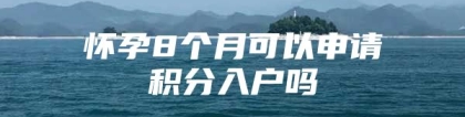 怀孕8个月可以申请积分入户吗