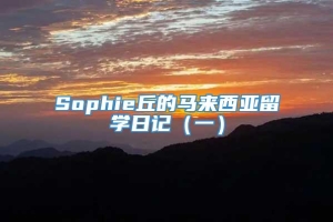 Sophie丘的马来西亚留学日记（一）