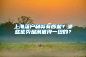 上海落户利弊有哪些？哪些优势是很值得一提的？