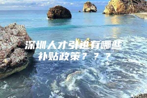 深圳人才引进有哪些补贴政策？？？