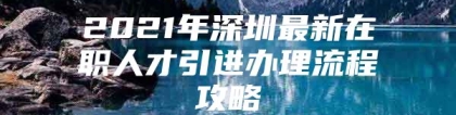 2021年深圳最新在职人才引进办理流程攻略②