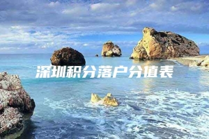 深圳积分落户分值表