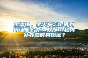 坐高铁，坐火车忘记带身份证怎么办？教你10秒内补办临时身份证？