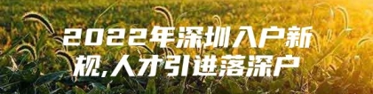 2022年深圳入户新规,人才引进落深户