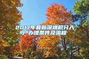 2017年最新深圳积分入户办理条件及流程