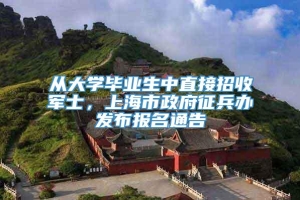 从大学毕业生中直接招收军士，上海市政府征兵办发布报名通告