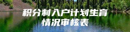 积分制入户计划生育情况审核表