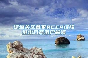 深圳关区首家RCEP经核准出口商落户前海