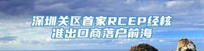 深圳关区首家RCEP经核准出口商落户前海