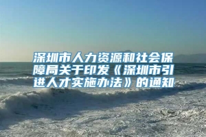 深圳市人力资源和社会保障局关于印发《深圳市引进人才实施办法》的通知