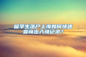 留学生落户上海如何快速查询出入境记录？