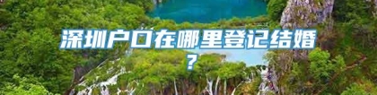 深圳户口在哪里登记结婚？