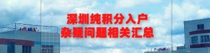 2020年深圳纯积分入户杂疑问题相关汇总