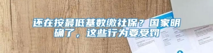 还在按最低基数缴社保？国家明确了，这些行为要受罚