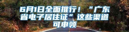 6月1日全面推行！“广东省电子居住证”这些渠道可申领